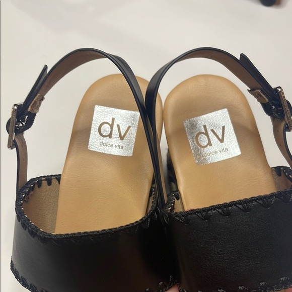 DV Dolce Vita Women's Black Braided Strap Wedge Sandals - Picture 5 of 6